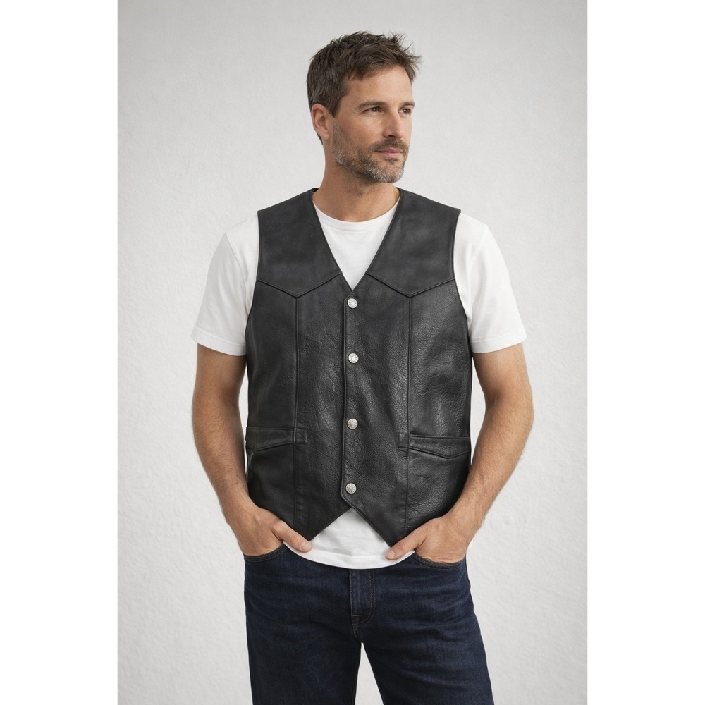 Xpert‎ Performance First Mfg Company M600 Leather Vest Biker Motorcycle M